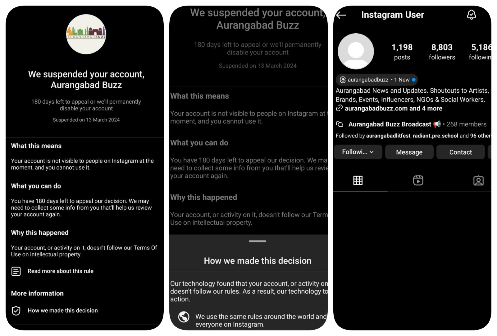 Instagram Suspended Collage